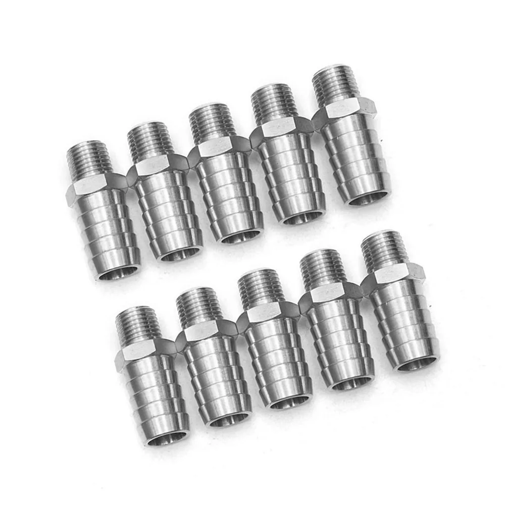 Connettori Giunto Per Tubi In Acciaio Inox 316 – 5/8'' Hose ID – Confezione Da 5 Pezzi – Raccordo A Barb Per Aria, Acqua, Carburante E Olio - 5