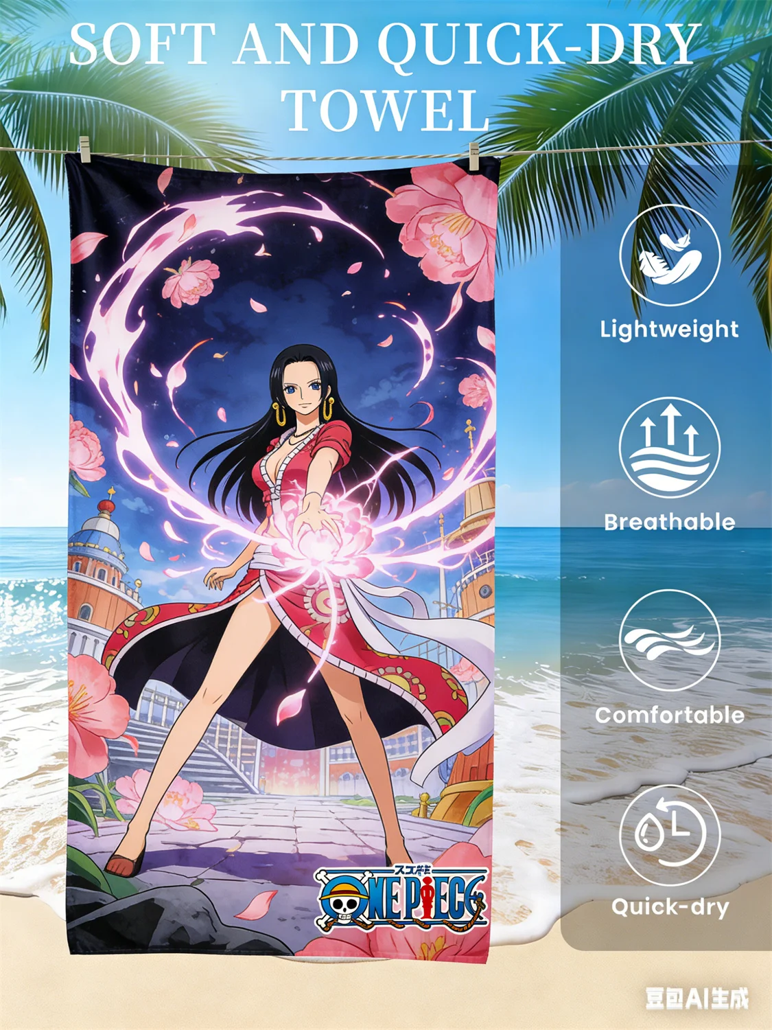 One Piece Pirate Themed PTTT0704 Beach Towel 3 - One Piece Store Sd1c5fe4cb8d440e5ba4c2cdd1e6bdc950 - One Piece Store