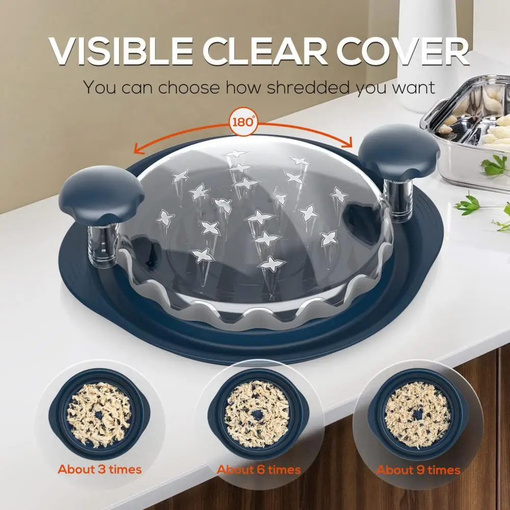 Chicken Shredder Tool Time-saving Food Chopper Ergonomic Handle Chicken Shredder with Visible Lid Meat for Pork for Kitchen