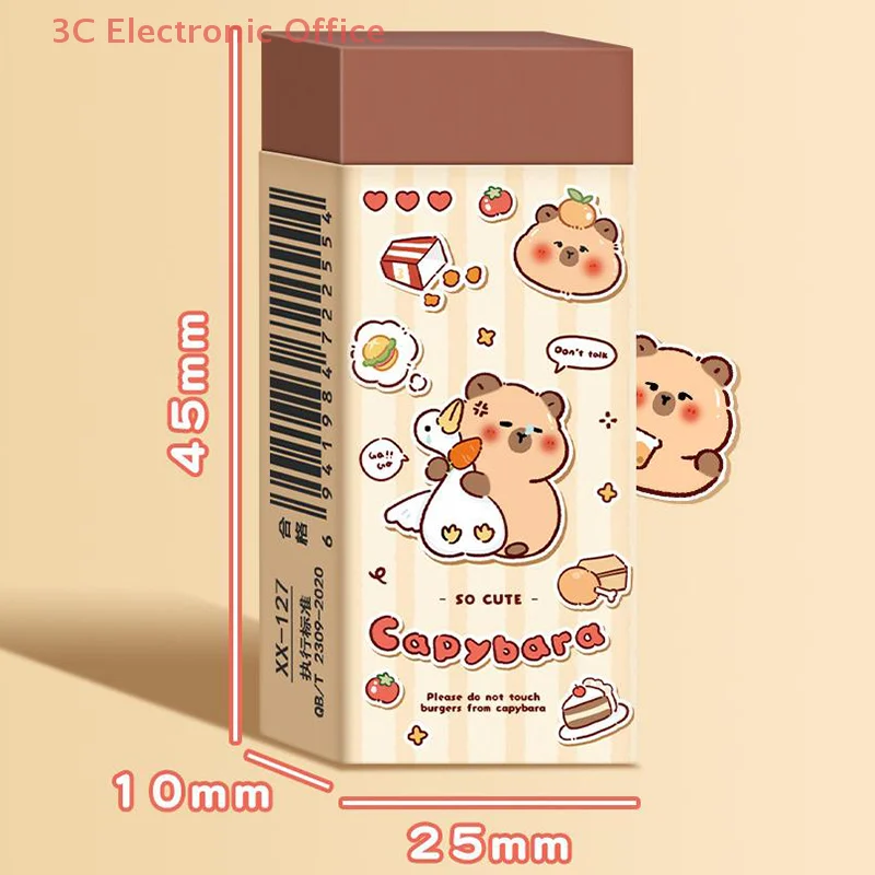Pcs 매력적인 카피바라 디자인 지우개, 카와이 연필 지우개, 학생에게 완벽한 오래 지속되는 학교 용품