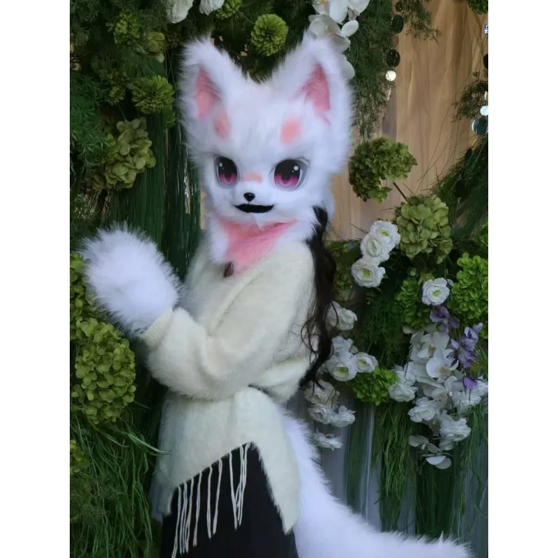 Fursuits Animal Head Costume Cat Furry Head Kigurumi Cute Dog Costume Halloween Cosplay Performance Props Kids gift