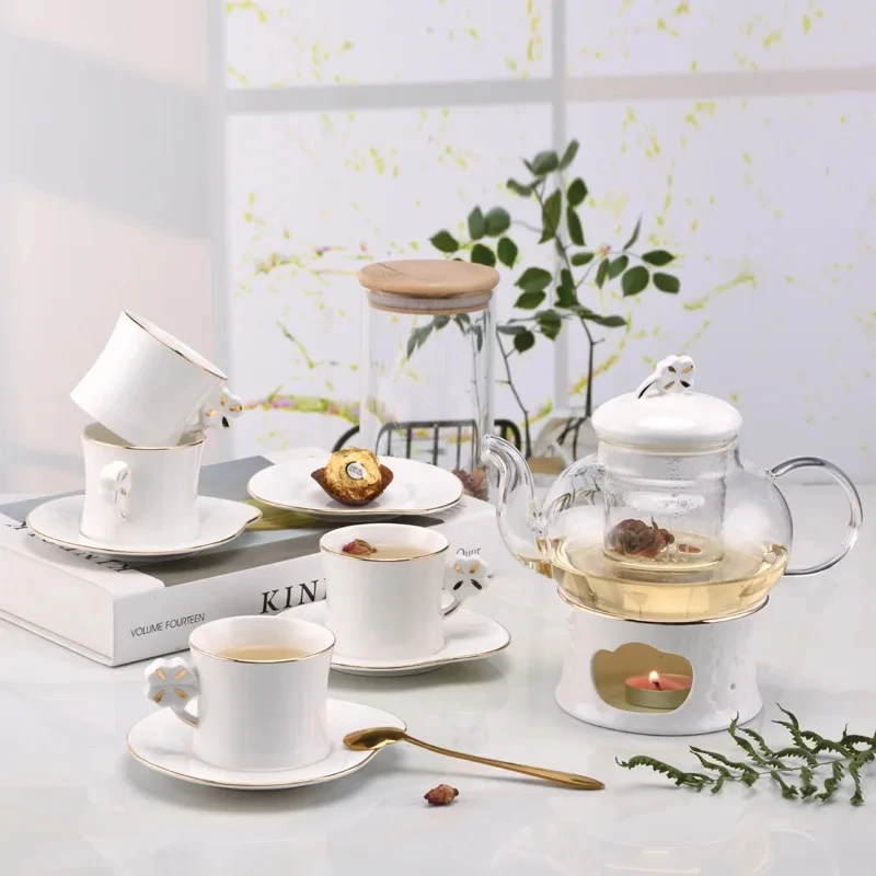 

Fashionable And Modern Coffee Pot Coffee Cup With Dish High-grade Coffee Cups Set Porcelain Teapot Tea Cup Set Holiday gift