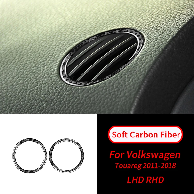

For VW Touareg 2011-2018 Soft Carbon Fiber Dashboard Demist Air Vent Sticker Trim Car Interior Accessories Car Interior Supplies