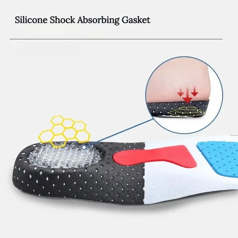 Cuttable Silicone Insoles for Shoe Men Women Orthotic Arch Support Sport Shoe Pad Soft Running Insert Cushion Memory Foam Insole