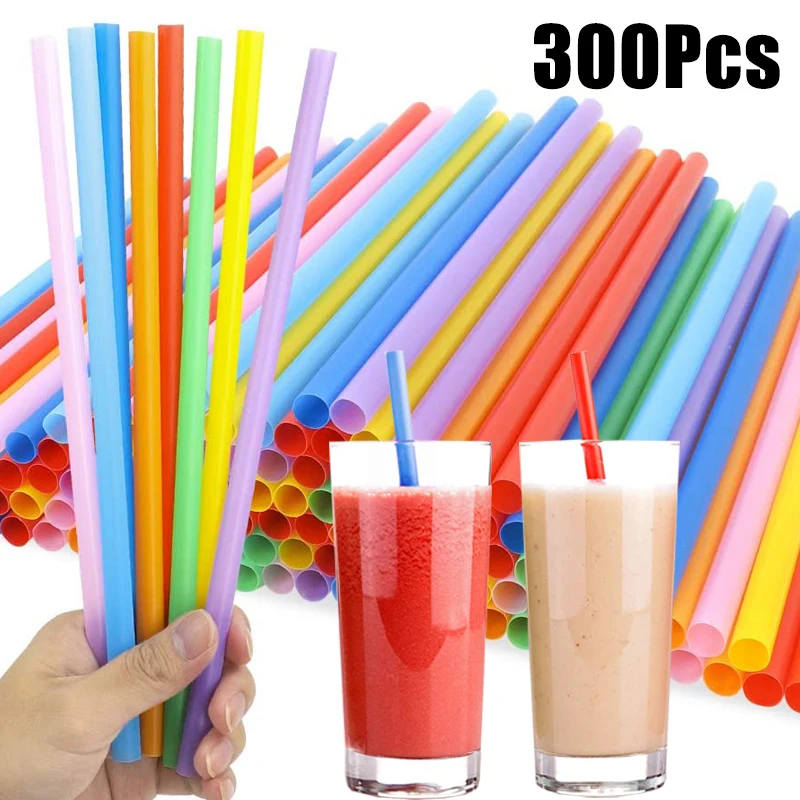 300Pcs Disposable Plastic Straws For Party Drink