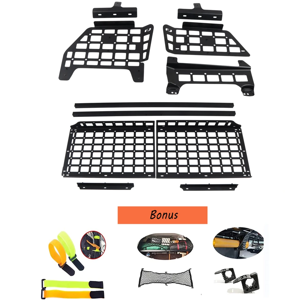 Toyota FJ Cruiser (XJ10) 2007-2022 모듈식 보관 패널, 선반 개조, 후면 트렁크 파편 랙 Molle 패널