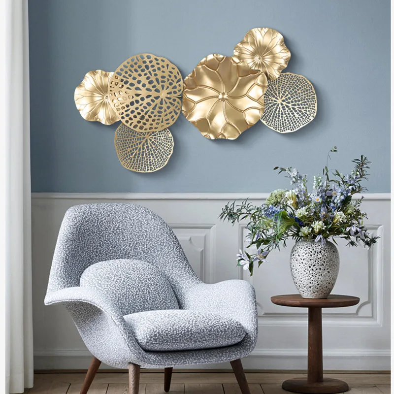 

Light Luxury Fashion Decorative Paintings Metal Flower Wall Stickers Hollow Design Interior for Home Durable Vintage Decor