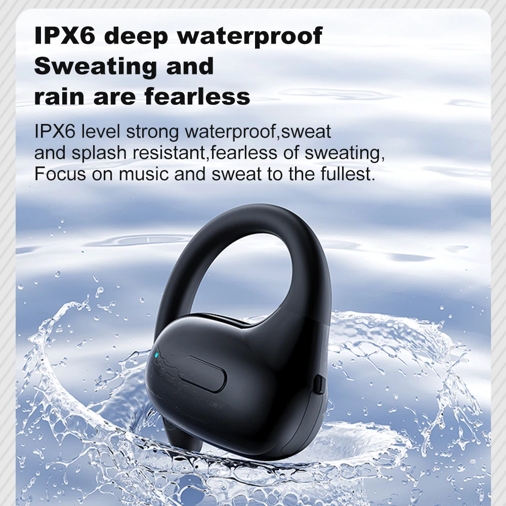 Wireless Headphones Bluetooth 5.3 Mini Business Headset Bone Conduction Handsfree Noise Canceling Driving Sports Earphones 1pc 6