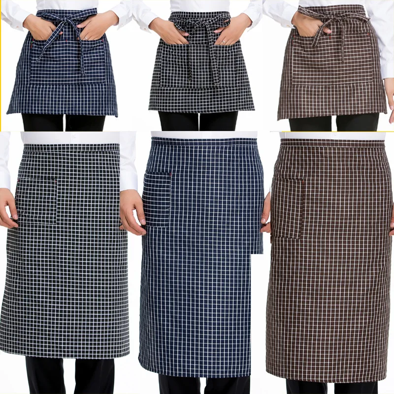 Hotel Chef Plaid Large Western Restaurant Cafe Waiter Apron Pwq40