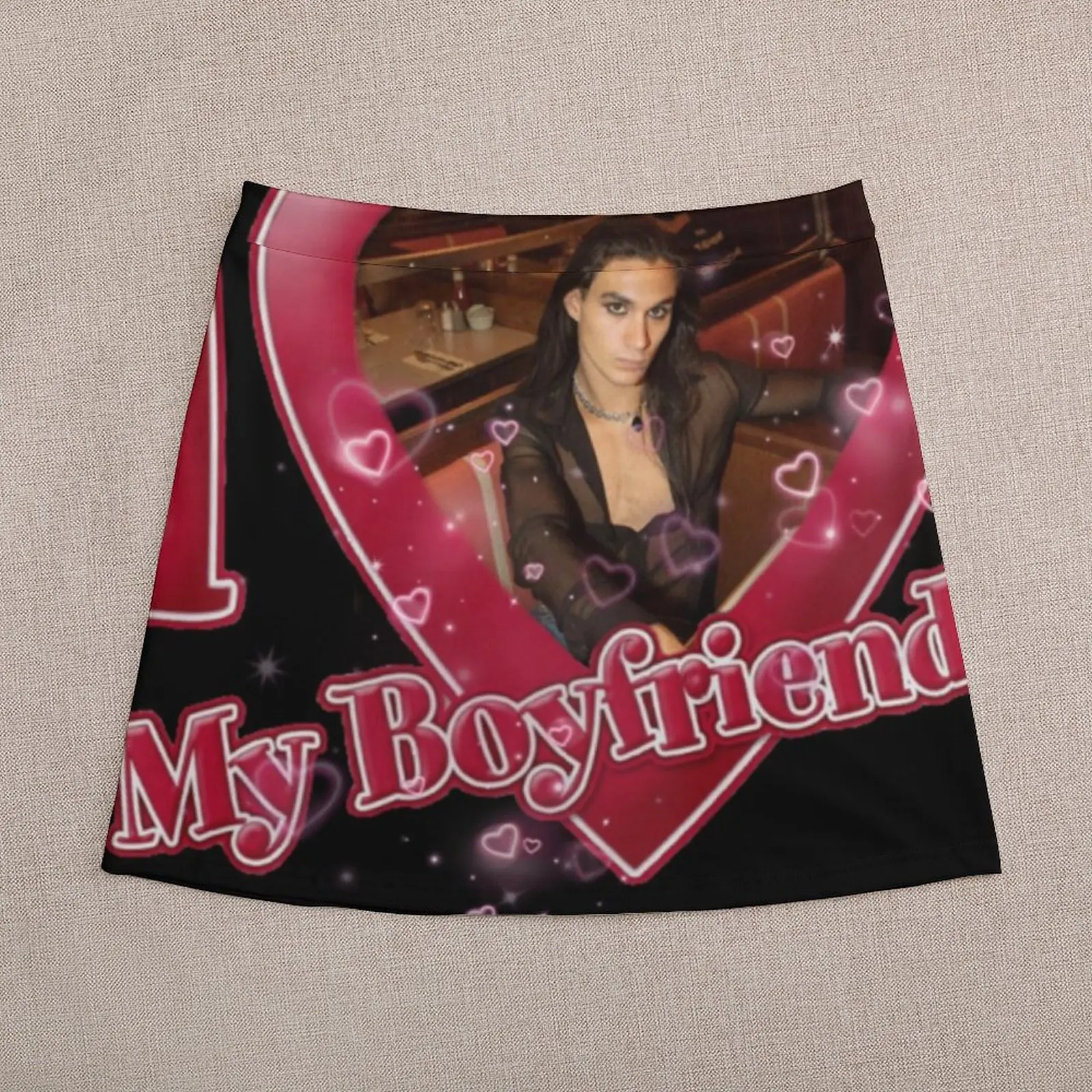 Ethan Torchio I Love My Boyfriend Design Mini Skirt Women's skirts Short skirt woman