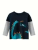 Toddler Boys Long Sleeve Basic T-Shirt Cotton Casual Round Neck Top Kids Spring Summer Clothes 1