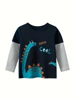 Toddler Boys Long Sleeve Basic T-Shirt Cotton Casual Round Neck Top Kids Spring Summer Clothes 1