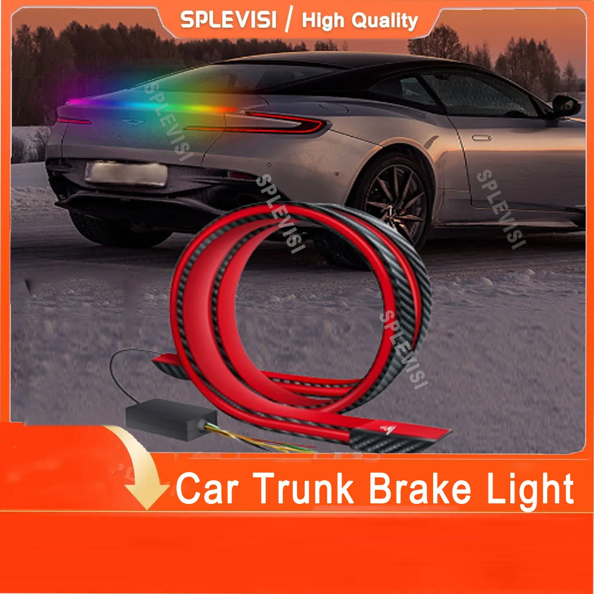 

RGB LED Spoiler Rear Spoiler Lip Kit for Car Trunk Brake Light, Trunk Spoiler, Universal Fit for Roof, Wing