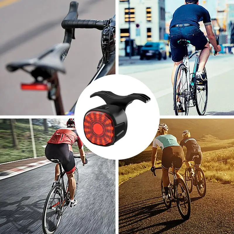

Bike Tail Light LED Auto Sensing Rear Bike Light USB Rechargeable 6 Light Mode Options Precise Brake Flashing Rear Bike Light