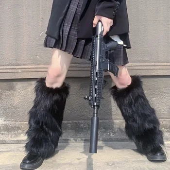 دفايات ساق نسائية بفرو صناعي ناعم — صورة 5