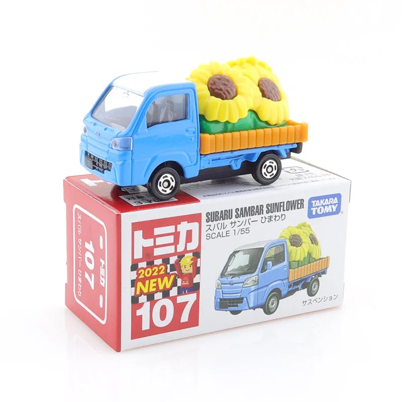 

Takara Tomy Tomica No.107 Subaru Sambar Sunflower Scale 1:55 Diecast Car Motors Vehicle Miniature Metal Model New Kids Toys