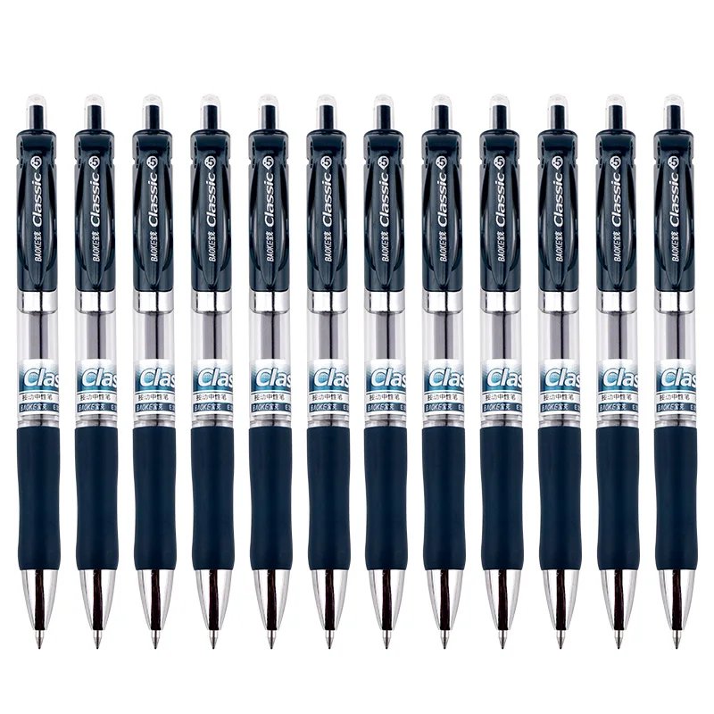 BAOKE E35 0.5mm Classic Retractable Gel Pen 12pcs 2