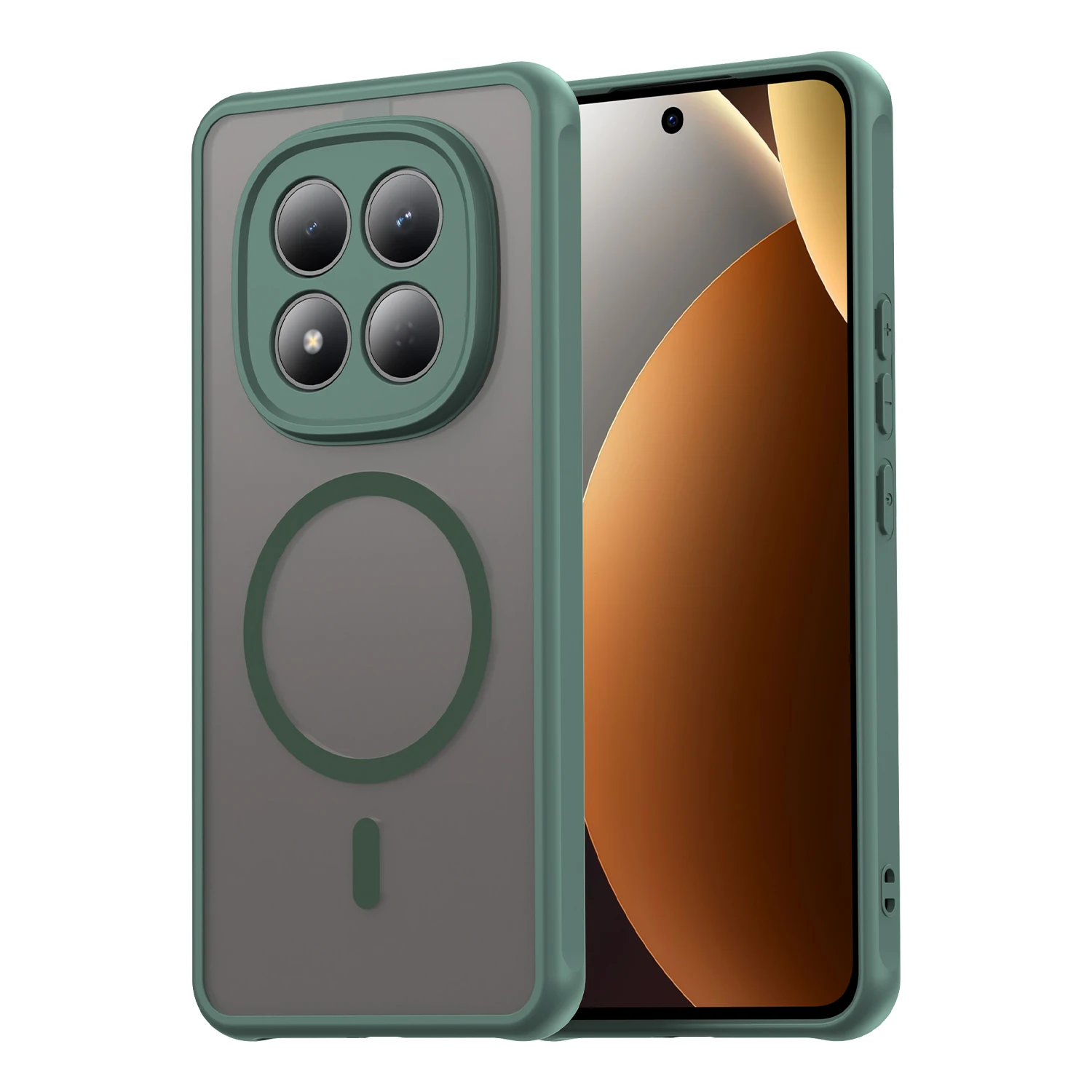 Frosted Shield Shockproof Case with Magnetic Wireless Charging Capability