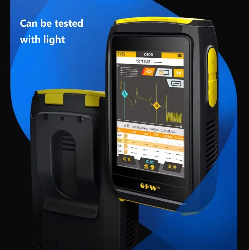 OFW-OFW Mini OTDR Active Fiber Live Test, 1550nm, 20dB Fiber Optic Reflectometer, Touch Screen, VFL, OLS, OPM, FWT-100