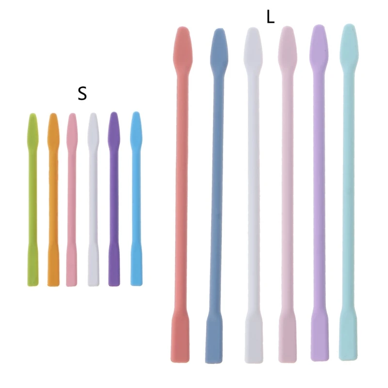 

6pcs Double for Head Silicone Stir Sticks Multifunctional Epoxy Stirring Rods for Epoxy Making DIY Crafts for Facial Mas