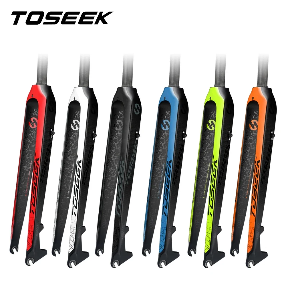 TOSEEK bicycle fork 29, straight tube carbon MTB front fork 560g hard carbon for mountain bike