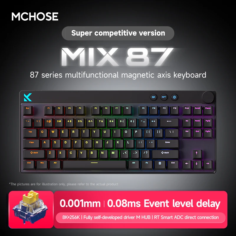 Sales Mchose Mix87 Multifunctional Magnetic Switch Gaming Keyboard