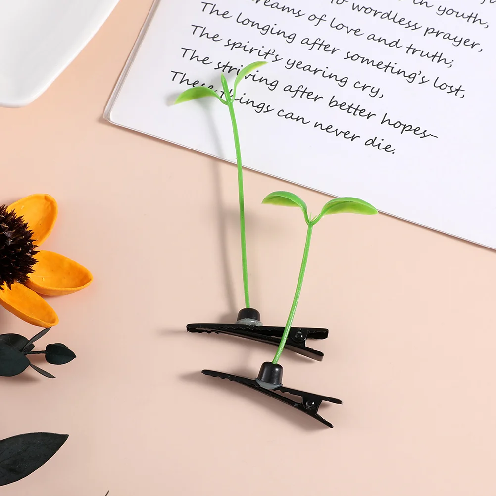 

Green Decoration Girls Headdress Small Bean Sprouts Clip Hairpins Funny Hair Plastic Adorable Child Hair Accessory