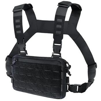 Borsa da petto Molle da esterno CS Chest Rig Custodia morbida Fondina Borsa da petto tattica multifunzionale Borsa da gilet per equitazione Escursionismo Caccia