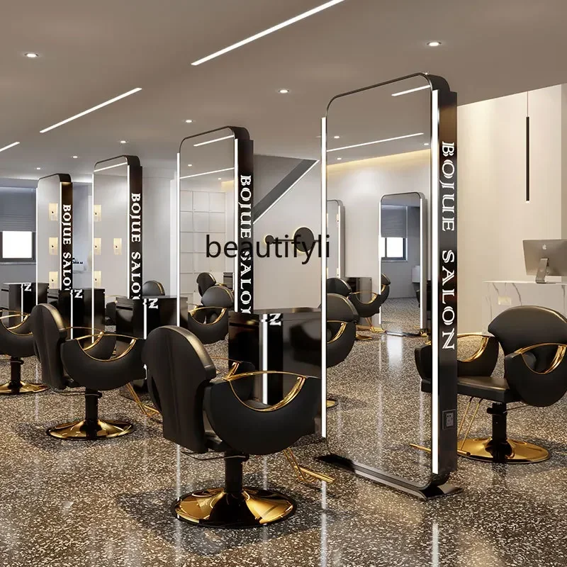 美容室　高級LEDミラー 理髪店,美容院,LEDランプ,理髪店用のフルレングスミラー - AliExpress