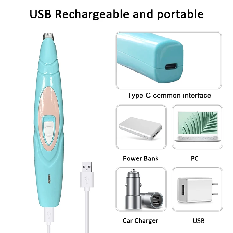 Electric Dog Clippers Professional Pet Foot Hair Trimmer Dog Grooming Hairdresser Shear Butt Ear Eyes Hair Cutter Pedicure
