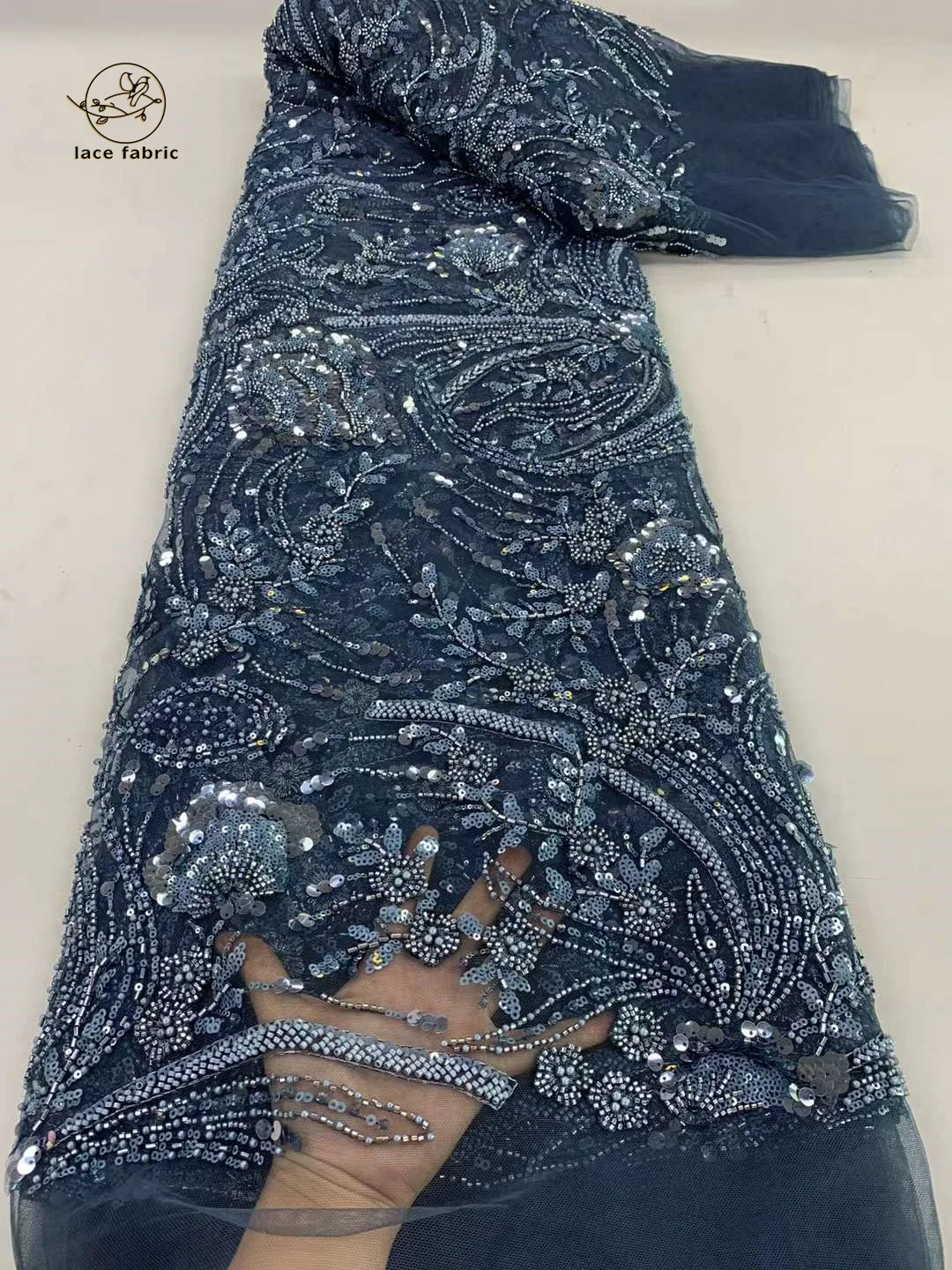 African Sequins Lace Mesh Fabric 2023 High Quality French Lace Beaded Fabrics Nigerian Wedding Lace Fabric For Wedding Sewing 2023 high quality african guipure cord lace fabric with sequins french nigerian lace fabrics for luxury wedding material sewing