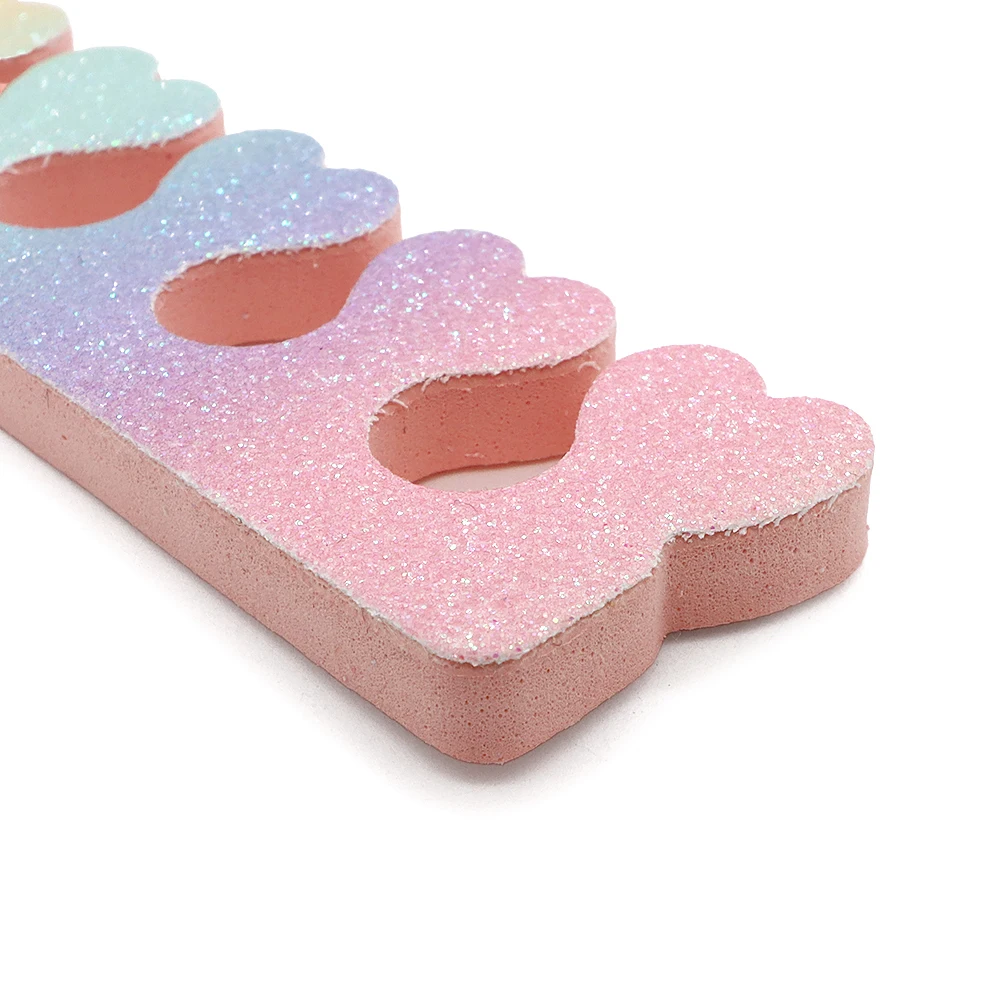 10/50/100pcs Soft Pink Sparkling Heart-Shaped Foam Toe Separators Comfortable Sponge Finger Dividers For Nail Pedicures Manicure