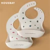 Baby Bib Waterproof Soft Silicone Scarf Summer Cute Cherry Print Adjustable Bibs Burp Cloths Baby Feeding Aprons Kids Eating 1