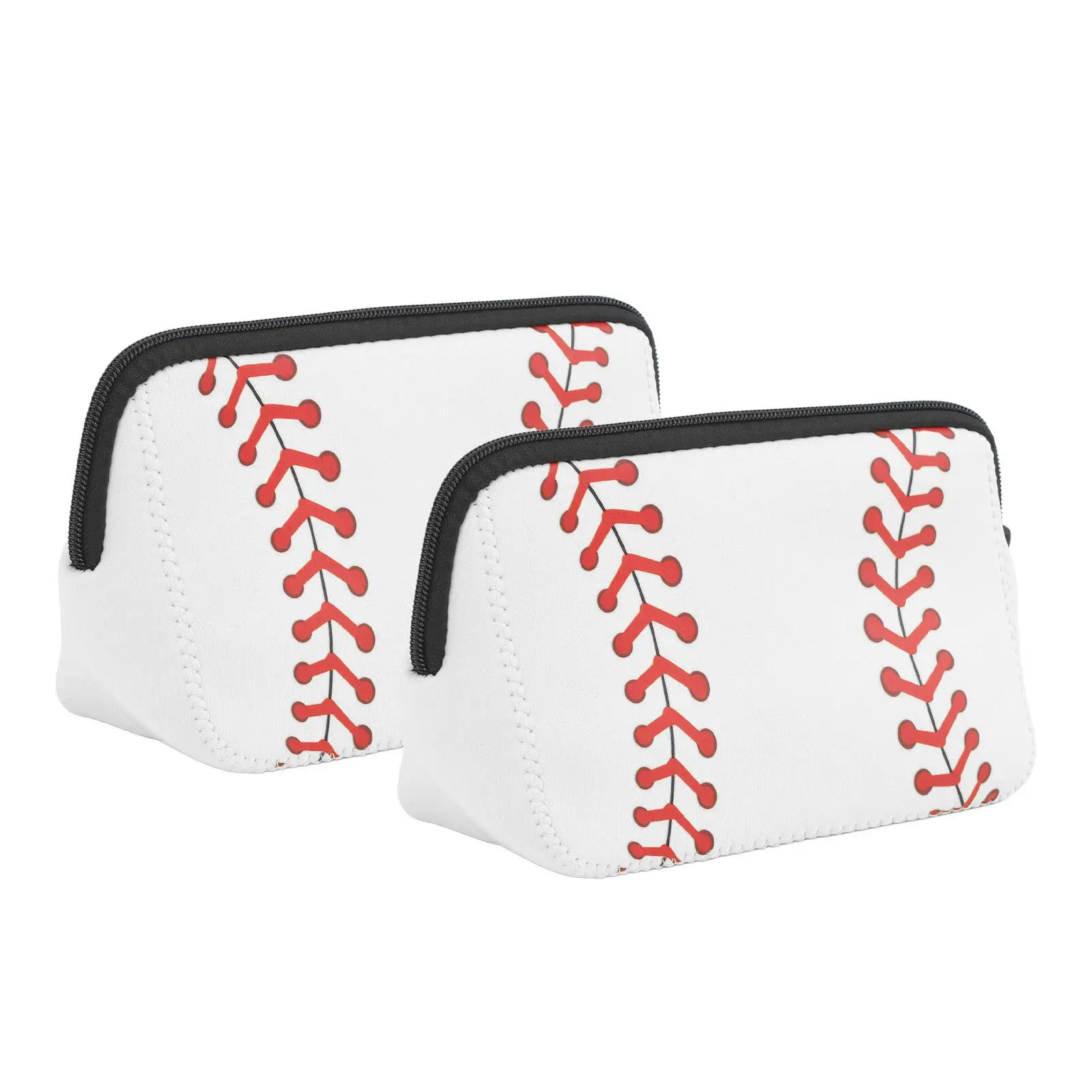 Waterproof Baseball Makeup Bag-Compact Neoprene Pouch with Zipper, Perfect for outdoor Use