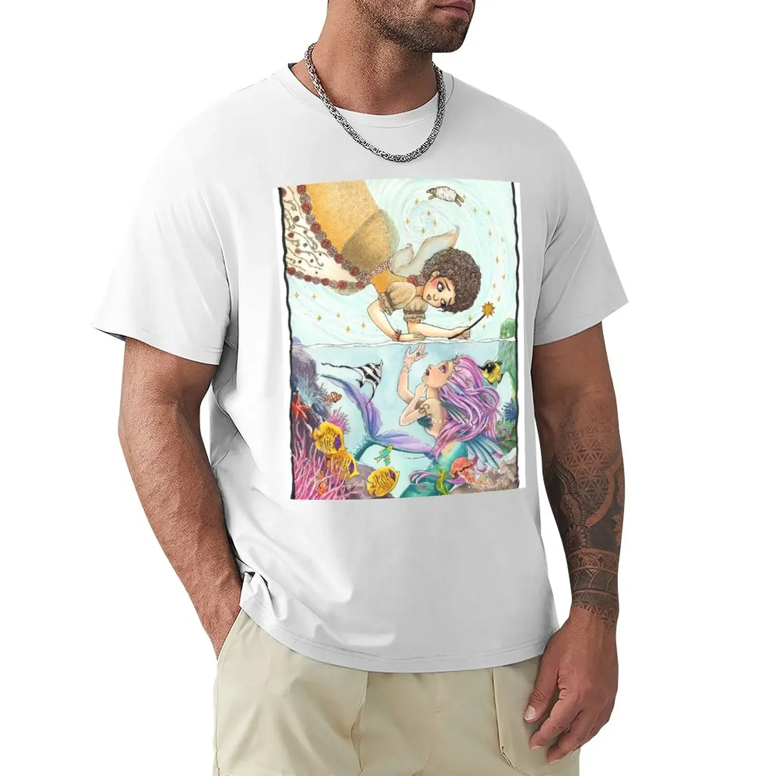 

The Fairy and Mermaid T-Shirt aesthetic clothes customizeds Men's t shirts