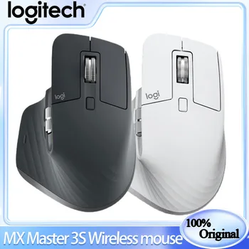 Logitech Mx Master 3s 무선 성능 마우스, Ergo 8k Dpi 트랙 온 글래스, 조용한 클릭, USB C 블루투스, 애플 아이패드, 페일 블랙