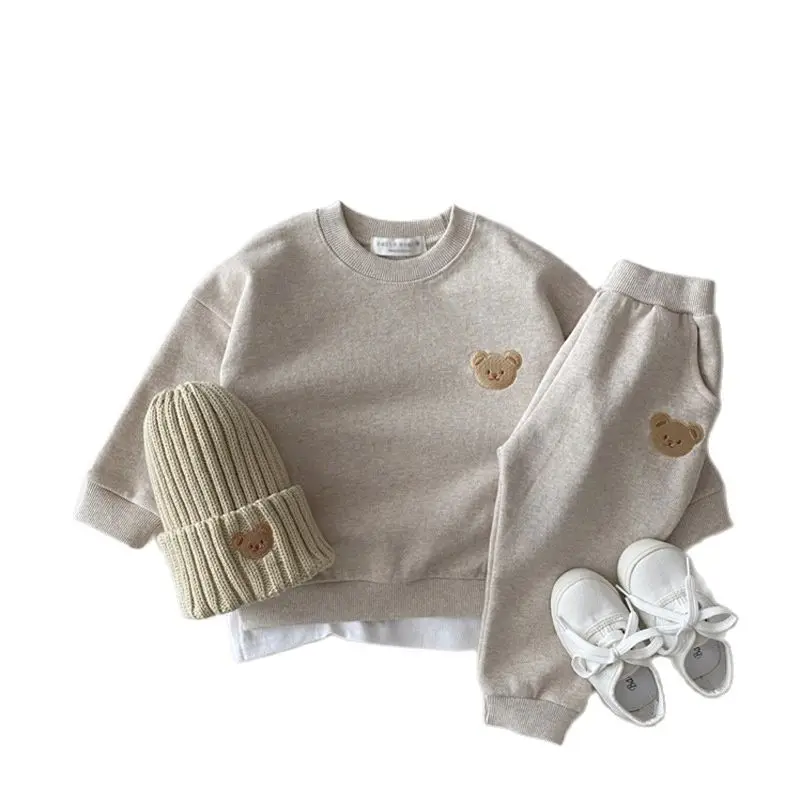 

Girls' Casual Cartoon Suit 2Pcs Spring and Autumn Toddler Girls Little Bear cotton Long Sleeve&Pants Boutique Girls Tracksuit l