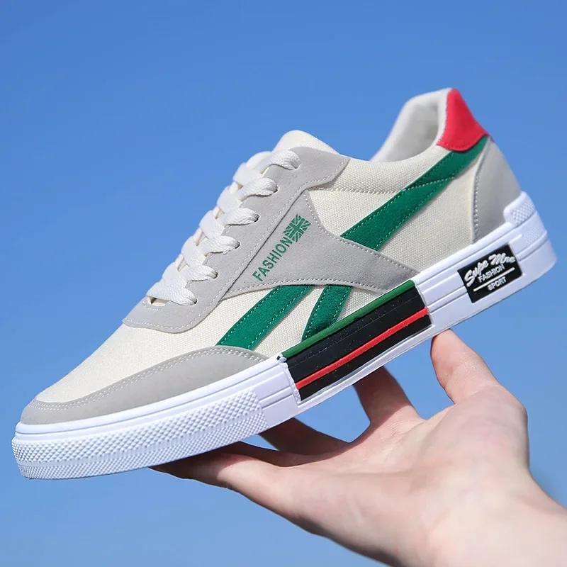 Spring and Autumn New Men's Breathable Canvas Shoes Korean Edition Trendy Board Shoes Casual shoes for Student Men old school 4