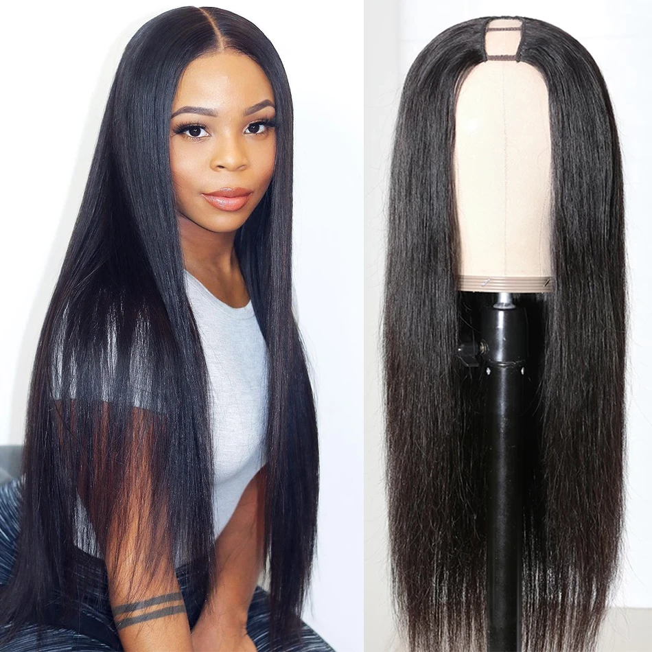 Straight Wigs Cheap U Part Wig Brazilian Human Hair Wigs For Women Virgin  Hair Glueless Middle U Shape Wig 180 Density wholesale| | - AliExpress