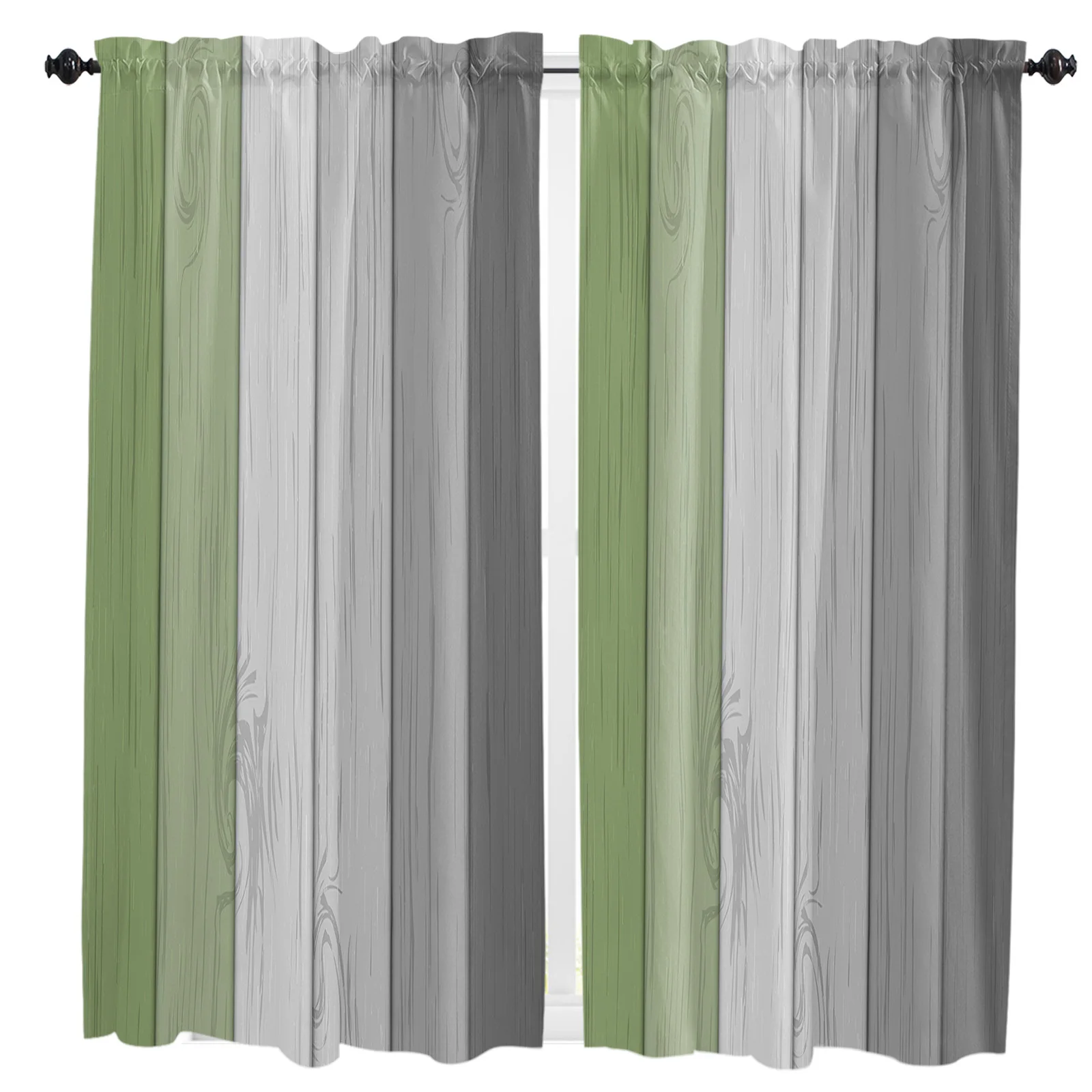 Vintage-Sage-Green-Gray-Woodgrain-Curtain-Home-Decoration-Living-Room ...