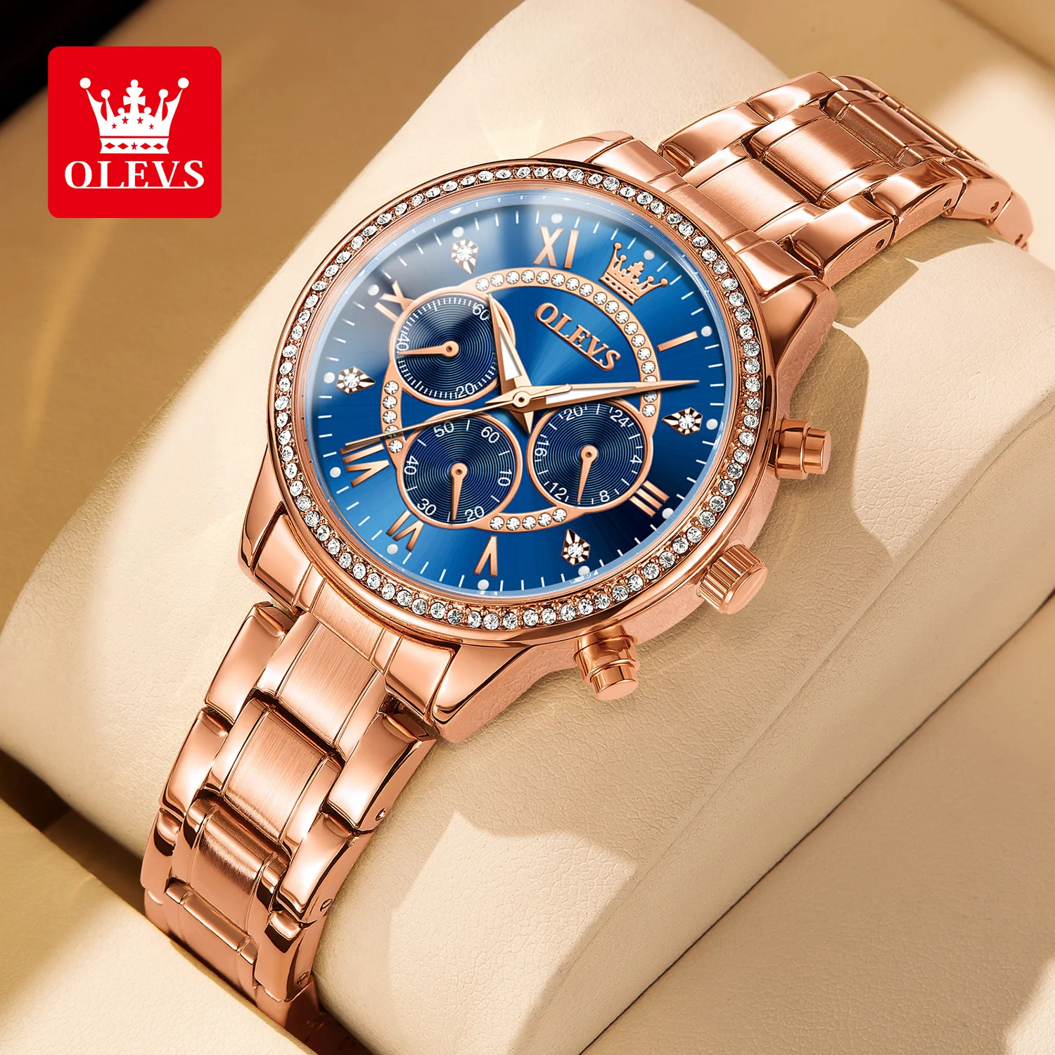 OLEVS TY715 ساعات نسائية حصرية أنيقة باللون الذهبي...