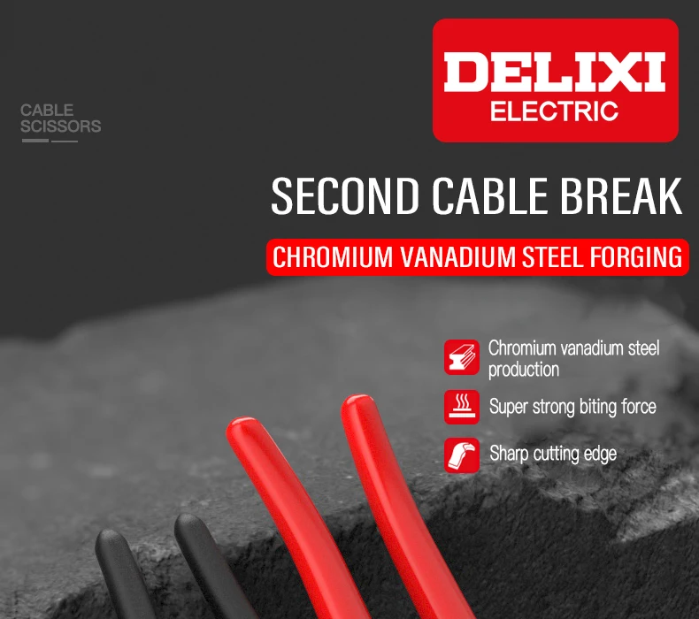 Description Picture 2 of itemDELIXI ELECTRIC Cable Cutter ,Wire Stripper Pliers,Chromium Vanadium Steel Forging,Used to Sharp Cutting Cables and Strip Wires