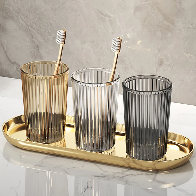 Acrylic Mouthwash Cup Toothbrush Bathroom Cup Light Luxury Style Bathroom Storage Accessories Toothbrush Holder 1PC