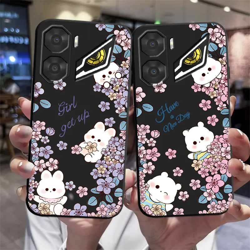 Butterfly Flower Print Shockproof Silicone Phone Case