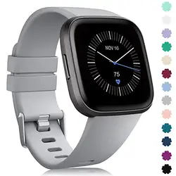 Premium Soft Silicone Sport Strap - Replacement Wristband (Grey)
