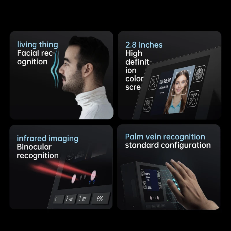 Multi-Functional Attendance Machine Administrative Check-In Facial Recognition Fingerprint Recognition Password