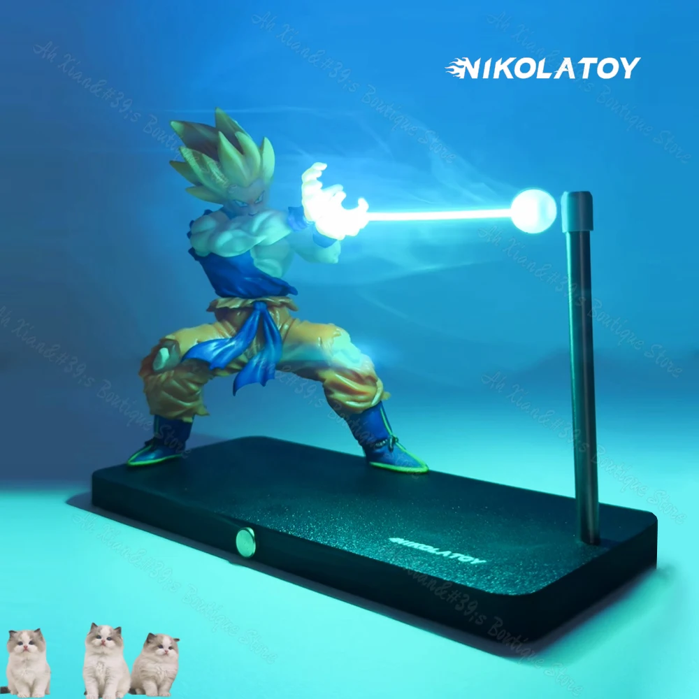 재고 있음 NikolaToy 드래곤 볼 카카 롯토 손오공 카메하메하 웨이브 마그네틱 라이트 램프 모델 장식 애니메이션 주변 장치 장난감  선물-Freehip.co.kr