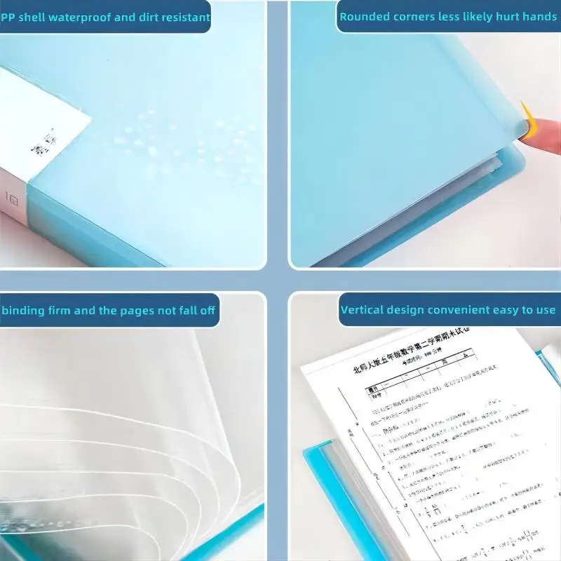 A4 Large Capacity Transparent Folder Paper Storage Multi-layer File Management Clear Book Stationery file folder,transparent folder,transparent storage bag