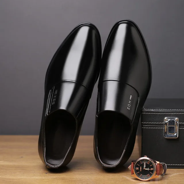 Zapatos de vestir de cuero genuino para hombre, calzado de negocios, transpirable, suela suave, Invisible, antideslizante, informal, para primavera y otoño - Imagen 3