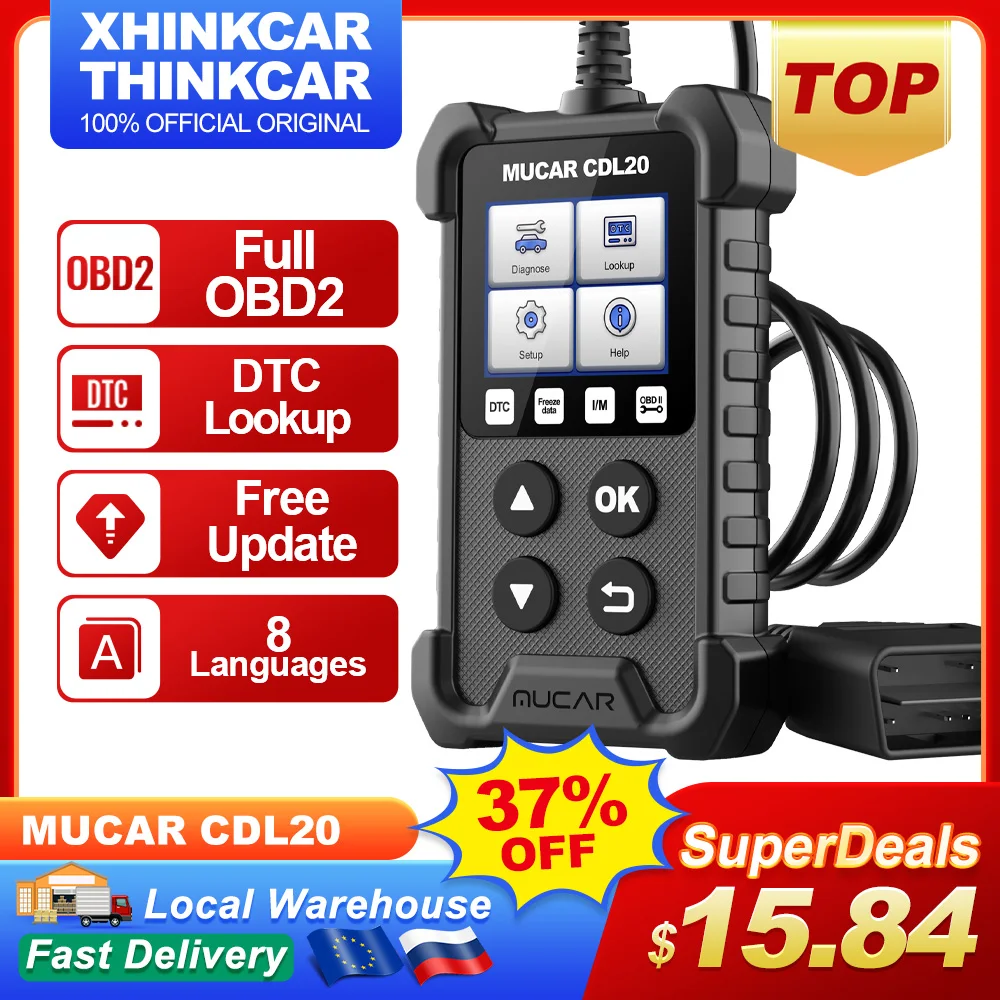 Mucar Cdl20 Obd2 Strumenti Diagnostici Per Auto Scanner Lettore Di Codici Obd 2 Per La Diagnosi Del Motore 10 Obd2 Ricerca Dtc Automatica Gratuita 8 L